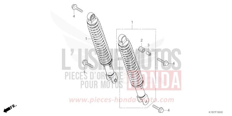 REAR CUSHION for Forza 350 MAT PEARL PACIFIC BLUE (PB397) from 2021